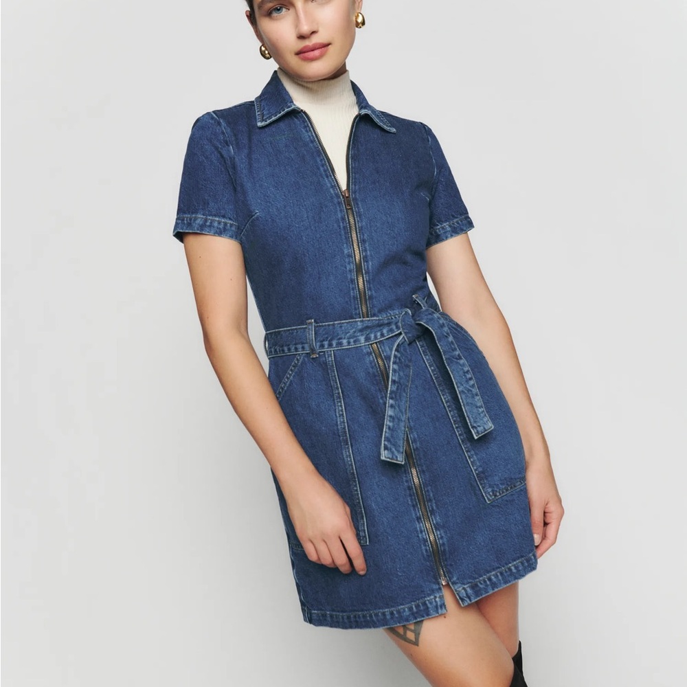 Reformation Cassidy Denim Dress NWOT